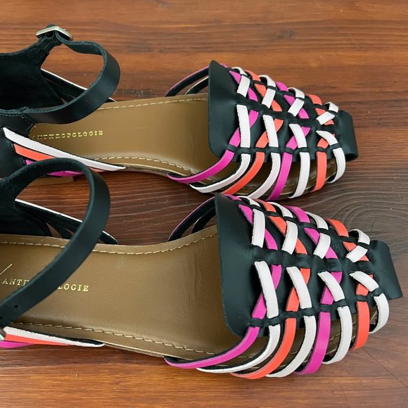 Anthropologie Multicolor Huarache Strap Shoes Size 6 - Picture 10 of 11
